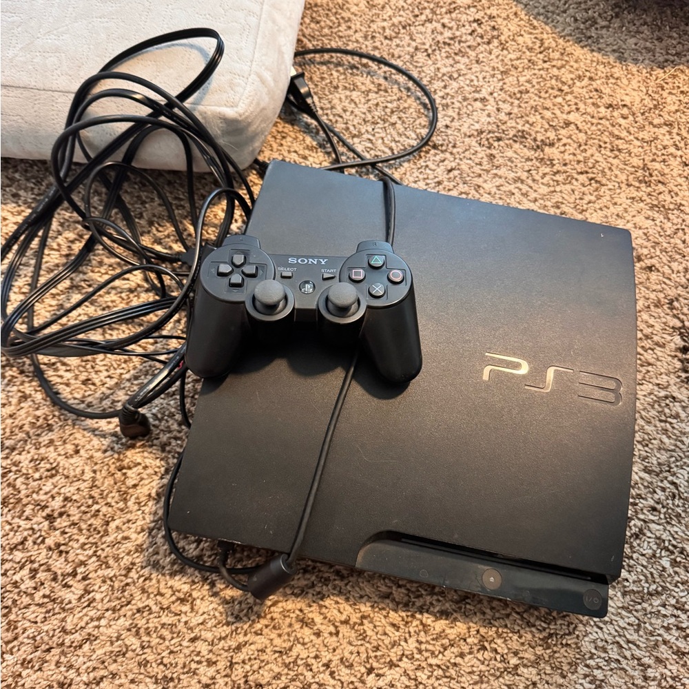 Sony Black PlayStation 3 PS3 Gaming Console with Controller